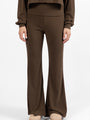 In A Dream Brown Foldover Band Super Soft Flare Pants DOORBUSTER