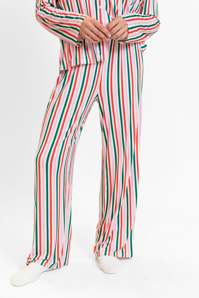 Sweet Dreams In Christmas Stripes Bamboo Pajama Set