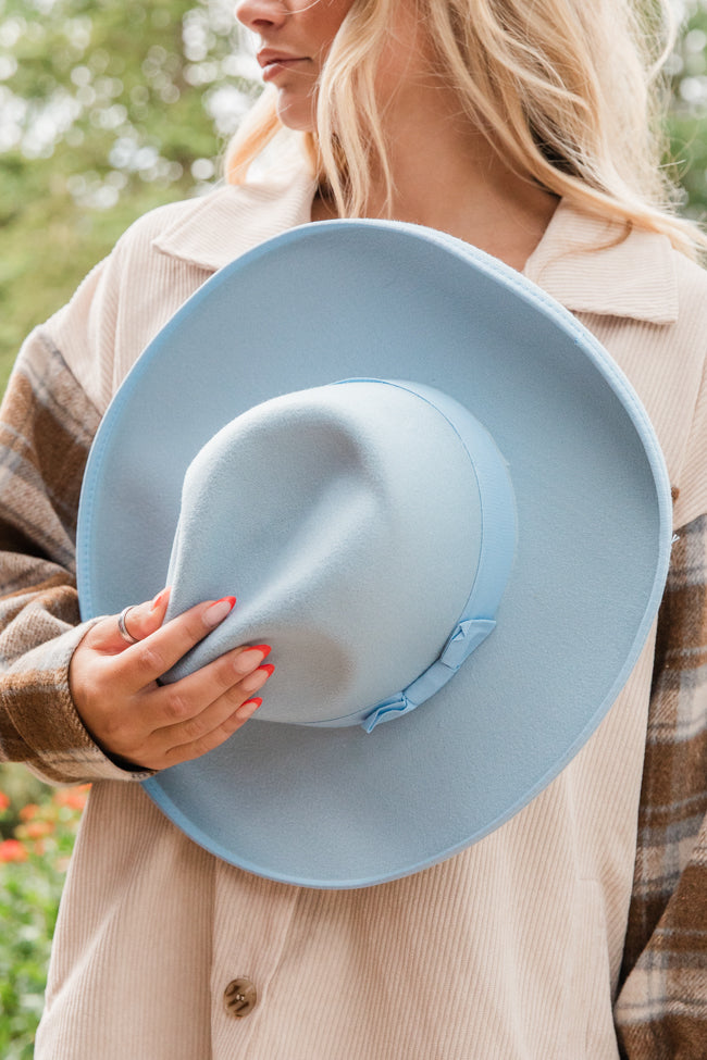 Blue Wide Brim Hat