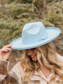 Blue Wide Brim Hat