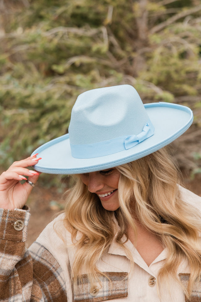 Blue Wide Brim Hat