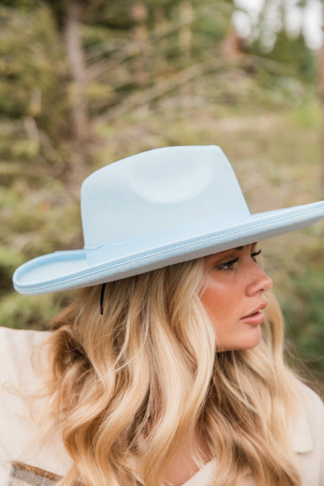 Blue Wide Brim Hat