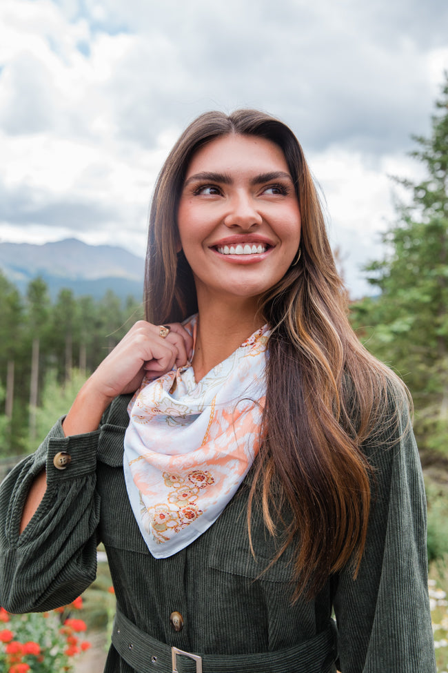 Aqua Floral Bandana