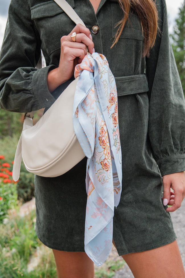 Aqua Floral Bandana