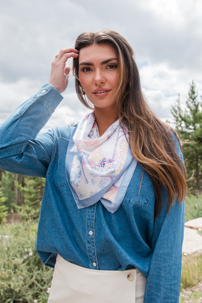 Blue Floral Bandana