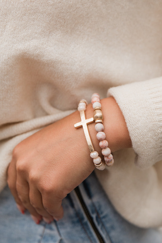 Stone Cross Bracelet