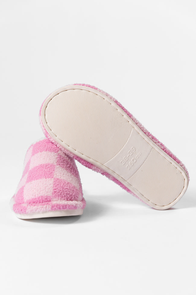 Pink Checkered Slippers DOORBUSTER