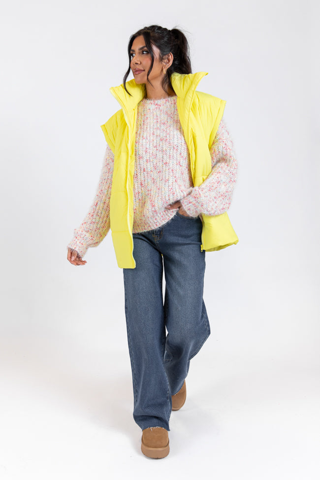 Going Upstate Yellow Oversized Puffer Vest