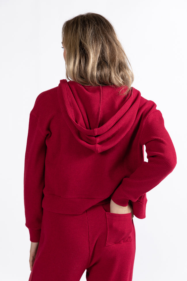 Essential Ease Red Zip Up Jacket Macy Blackwell X Pink Lily