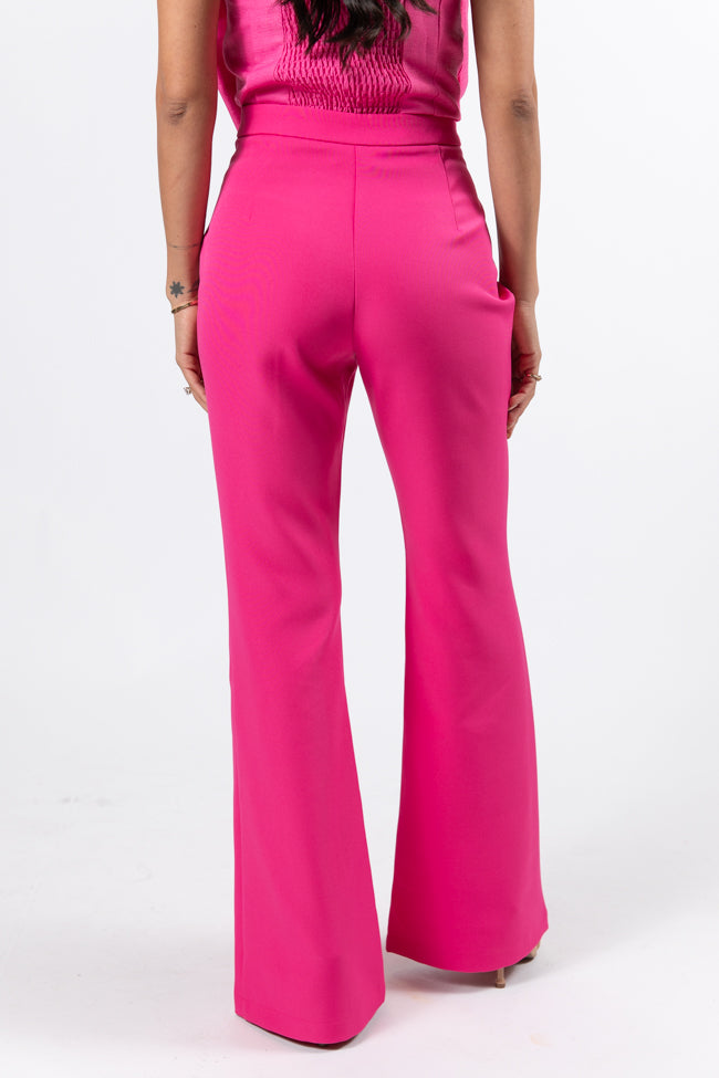 Beyond Romance Pink Flare Trousers