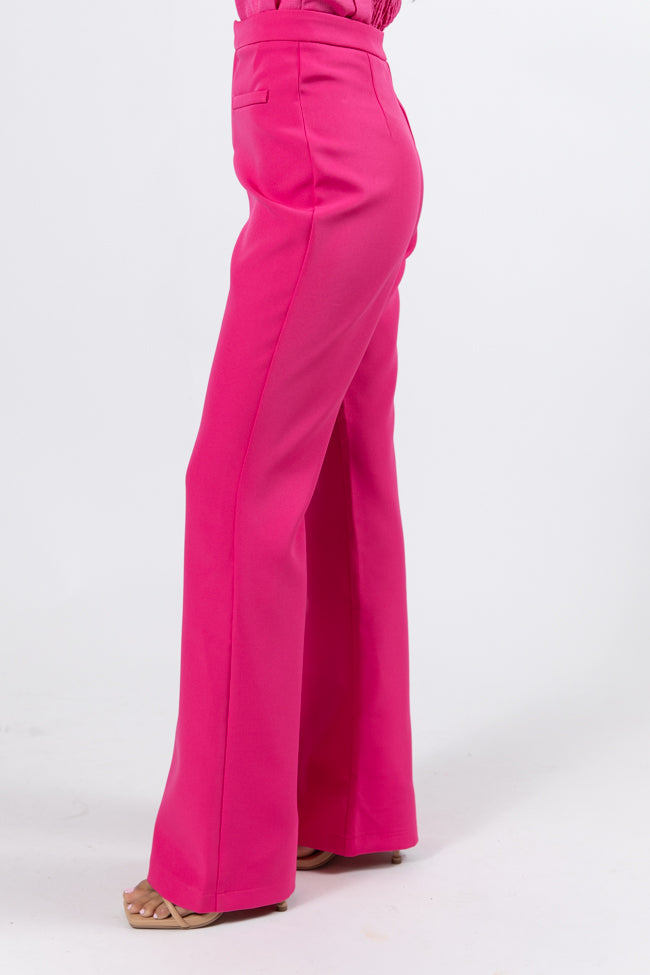 Beyond Romance Pink Flare Trousers