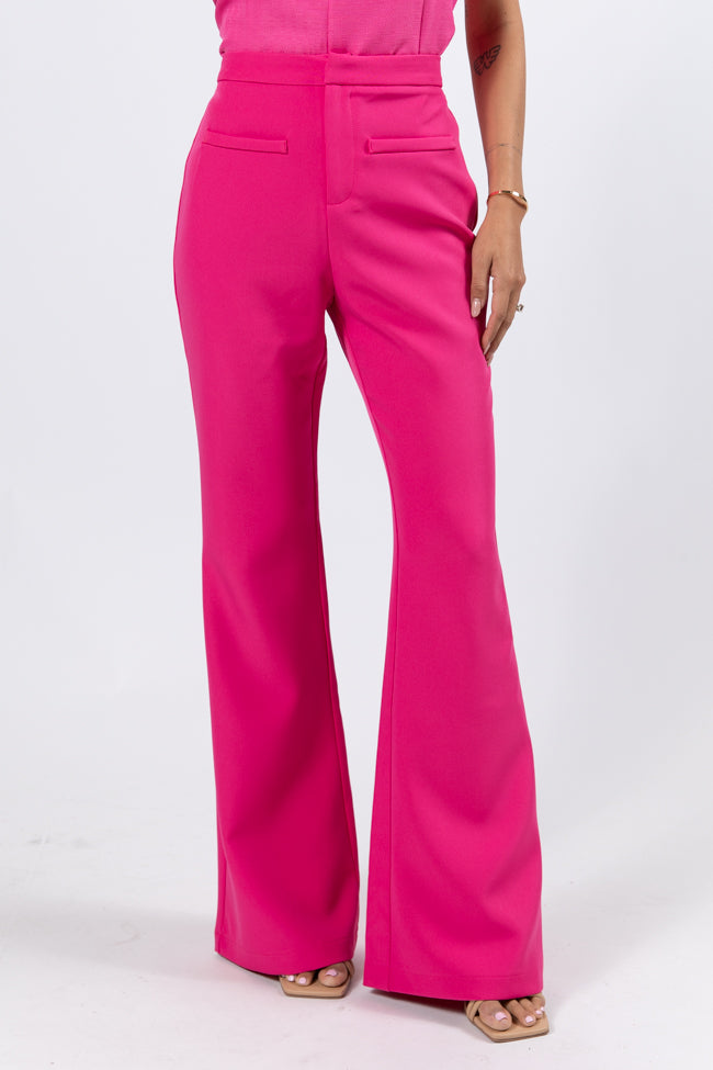 Beyond Romance Pink Flare Trousers