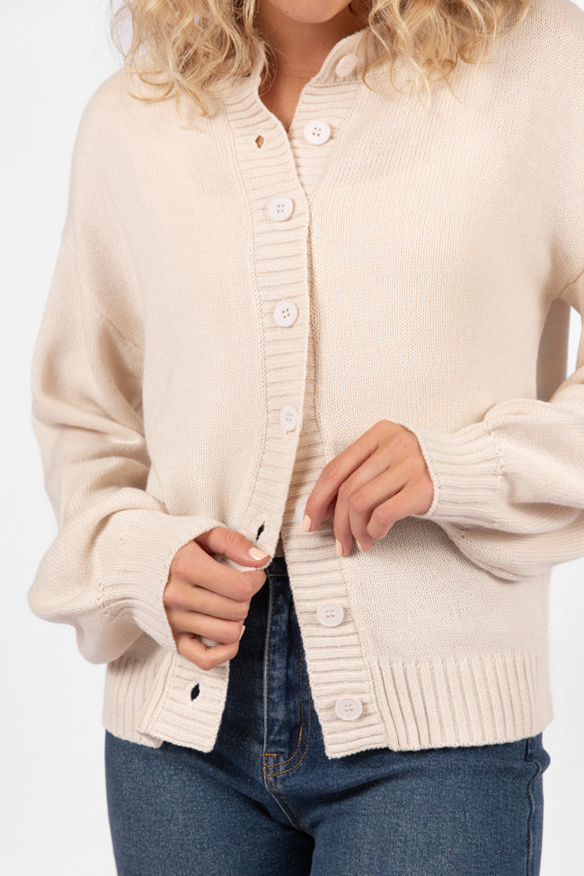 All We Have Beige Button Front Cardigan