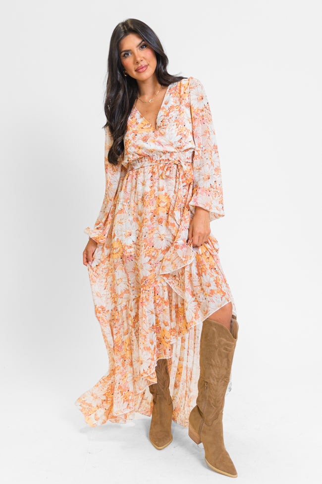 Know Me So Well Multi Floral Printed Long Sleeve Maxi Dress