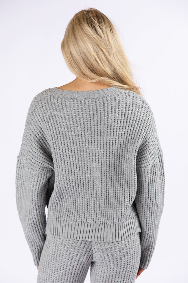 This Is Why Charcoal Thermal Waffle Knit Pullover DOORBUSTER