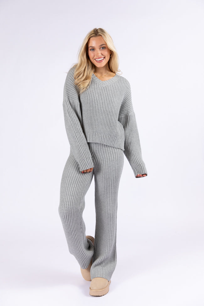 This Is Why Charcoal Thermal Waffle Knit Pants DOORBUSTER