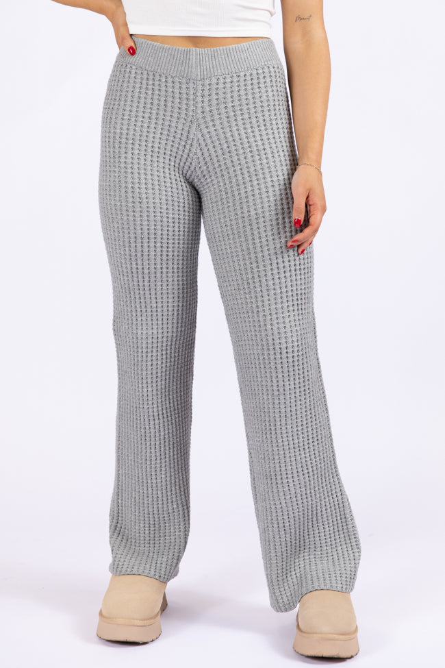 This Is Why Charcoal Thermal Waffle Knit Pants DOORBUSTER