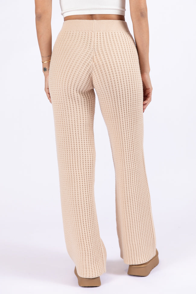 This Is Why Tan Thermal Waffle Knit Pants DOORBUSTER