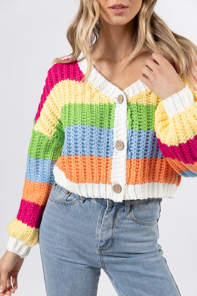 Little Bit More Multi Stripe Cardigan