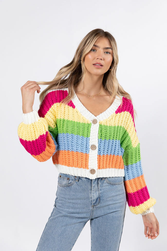 Little Bit More Multi Stripe Cardigan