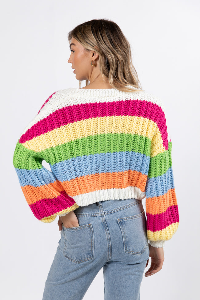 Little Bit More Multi Stripe Cardigan