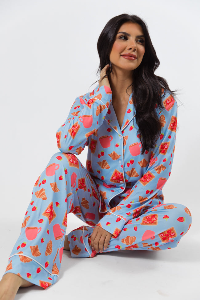 On A Cloud In Girl Brunch Plush Knit Pajama Set DOORBUSTER- Coming Soon