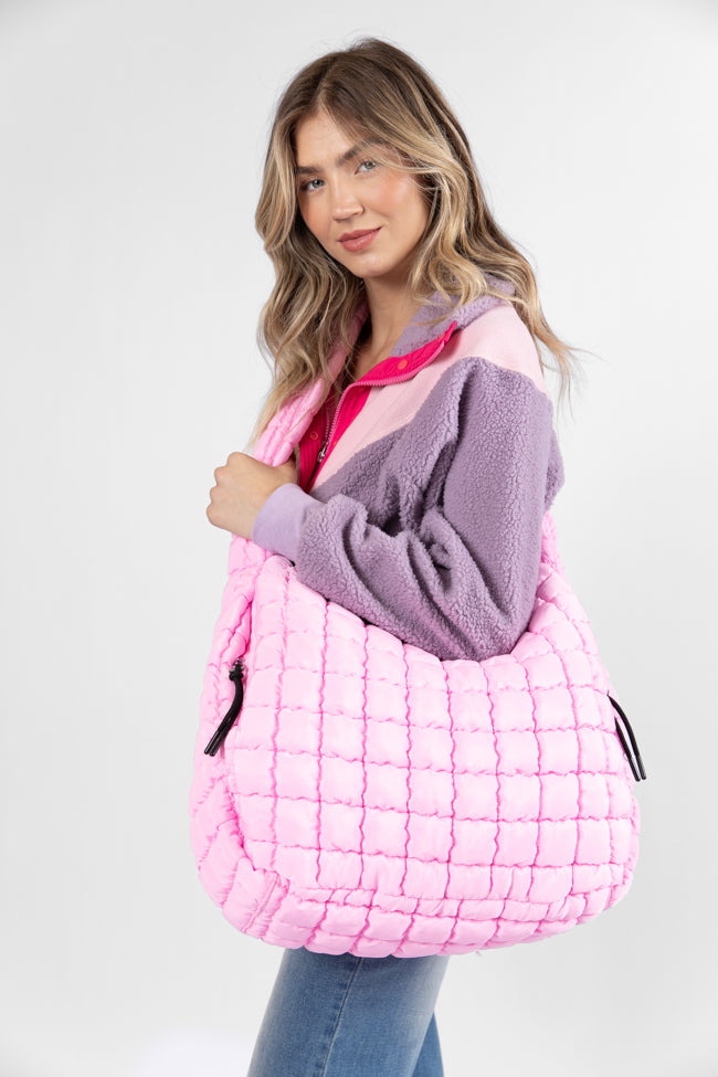 Light Pink Quilted Carry All Bag DOORBUSTER- Coming Soon