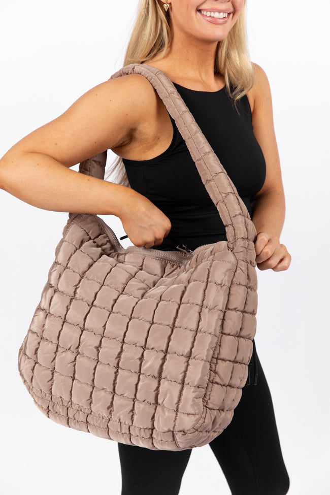 Tan Quilted Carry All Bag DOORBUSTER