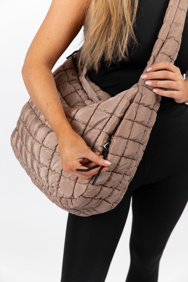 Tan Quilted Carry All Bag DOORBUSTER