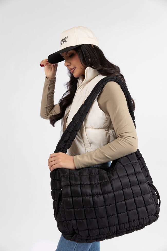 Black Quilted Carry All Bag DOORBUSTER