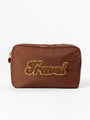 Brown "Travel" Travel Pouch