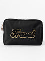 Black "Travel" Travel Pouch