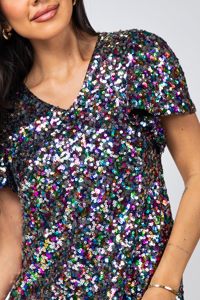 Celebrate Good Times Multi Sequin Mini Dress