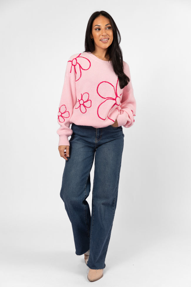 Hold My Hand Pink Floral Sweater