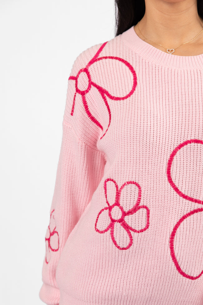 Hold My Hand Pink Floral Sweater