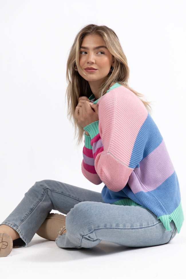 Break The Ice Multi Color Oversized Stripe Sweater FINAL SALE