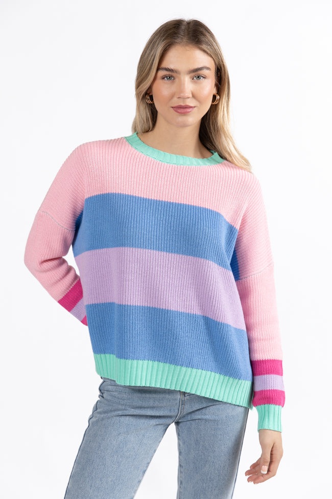 Break The Ice Multi Color Oversized Stripe Sweater FINAL SALE