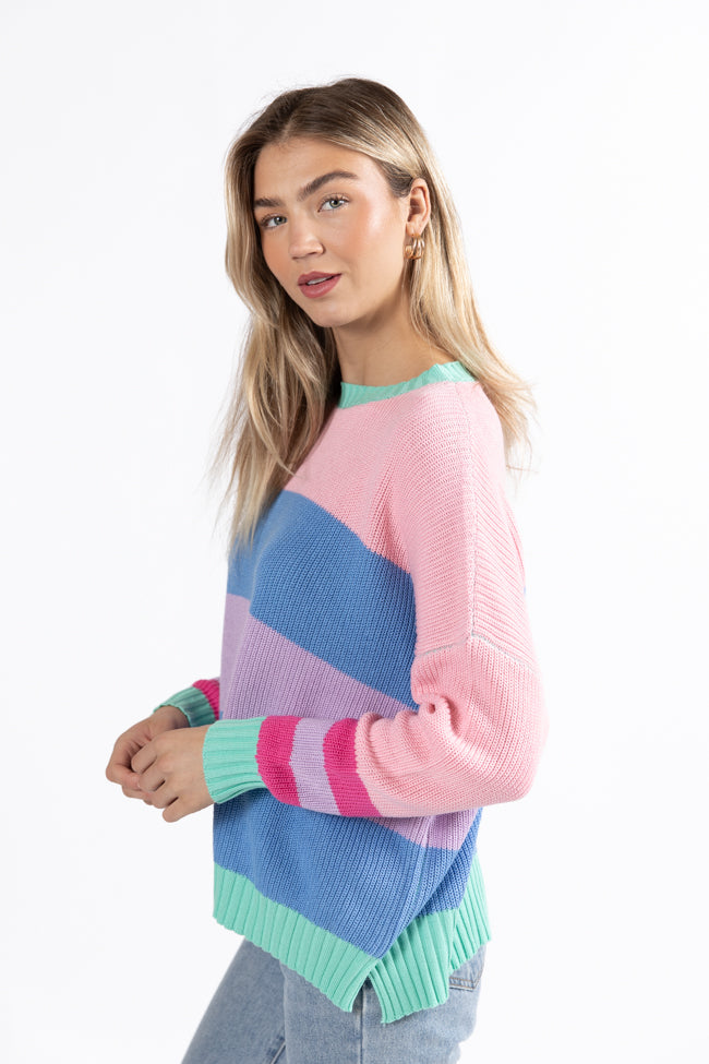 Break The Ice Multi Color Oversized Stripe Sweater FINAL SALE