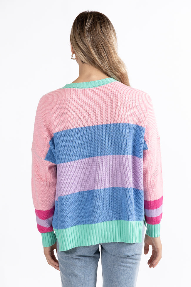 Break The Ice Multi Color Oversized Stripe Sweater FINAL SALE