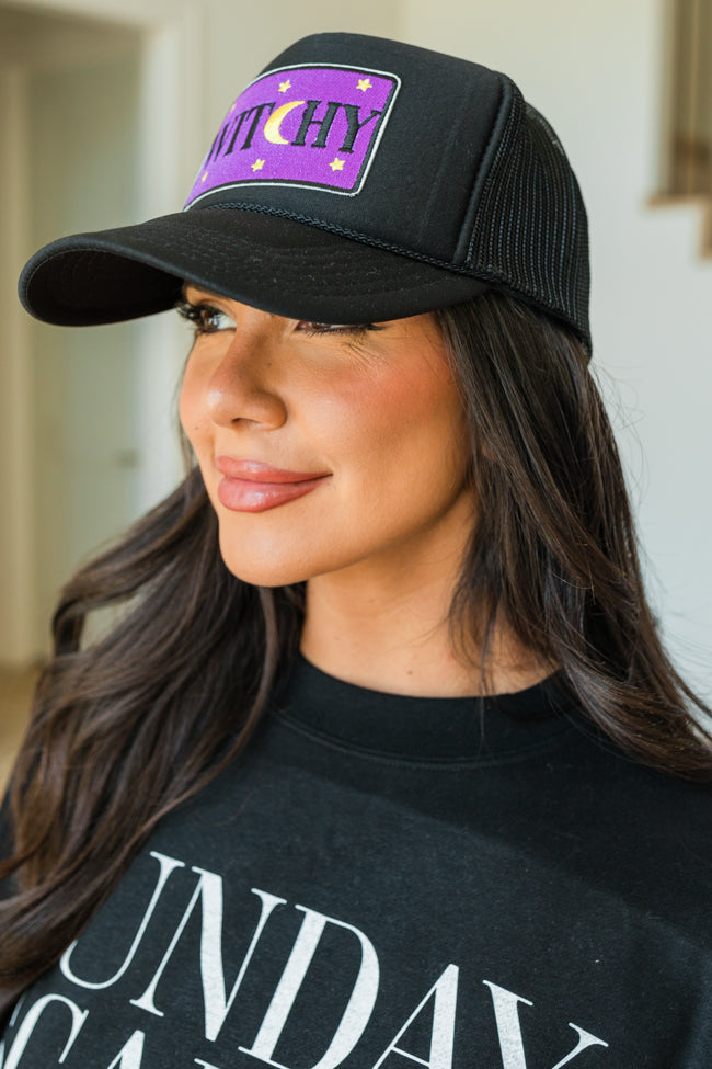 Witchy Patch Black Trucker Hat