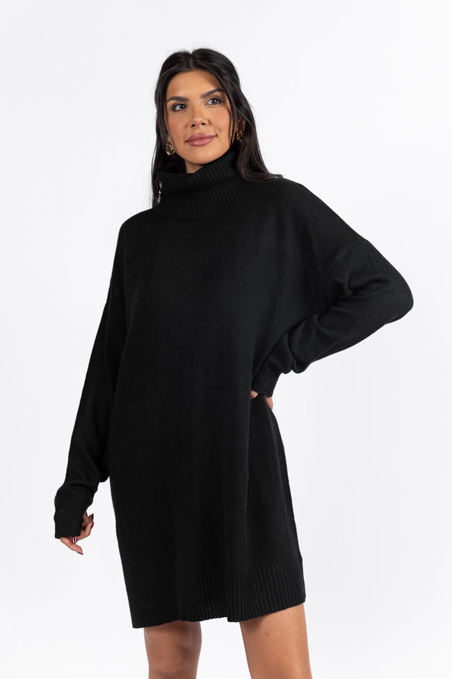 Changing Locations Black Turtleneck Sweater Dress FINAL SALE