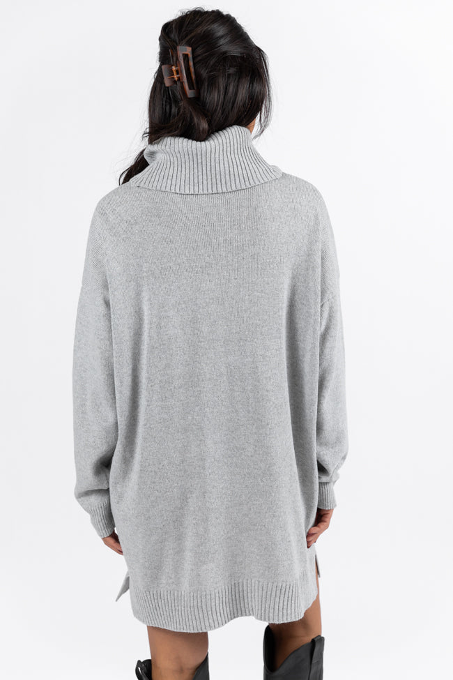 Changing Locations Grey Turtleneck Sweater Dress FINAL SALE