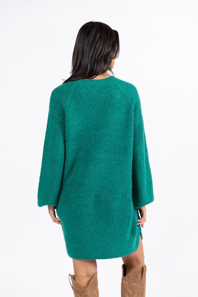 Sweet and Simple Evergreen Crewneck Sweater Dress FINAL SALE