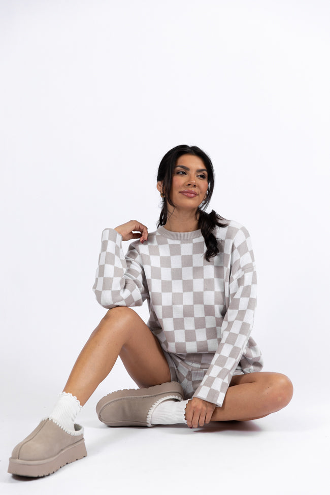 Sign Of The Times Checkered Sweater Set DOORBUSTER