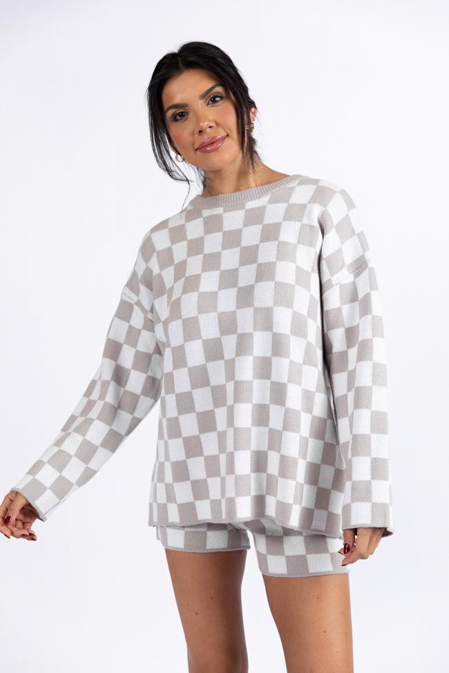 Sign Of The Times Checkered Sweater Set DOORBUSTER