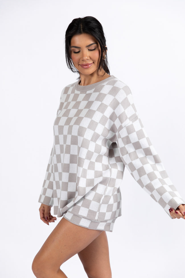 Sign Of The Times Checkered Sweater Set DOORBUSTER