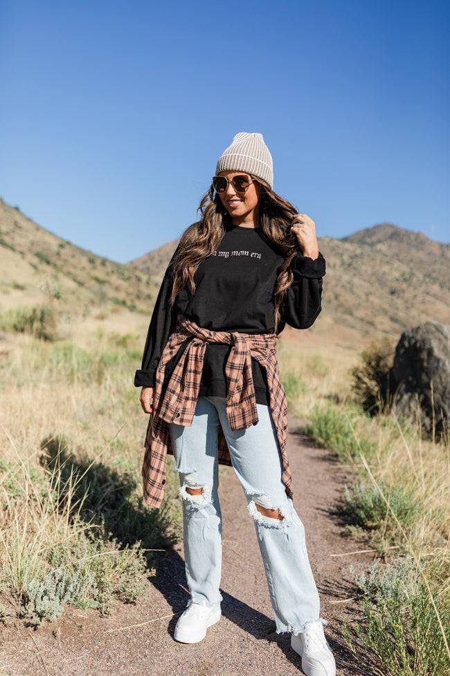 Lexi Embroidered Black Oversized Graphic Sweatshirt Emily Fauver X Pink Lily