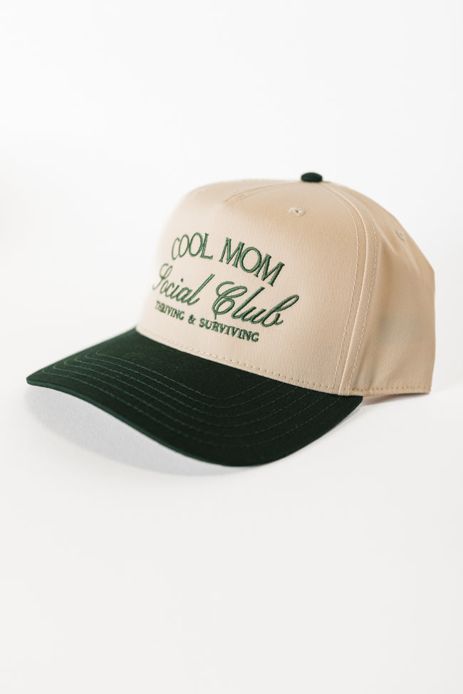 Cool Mom Social Club Dark Green and Natural Trucker Hat