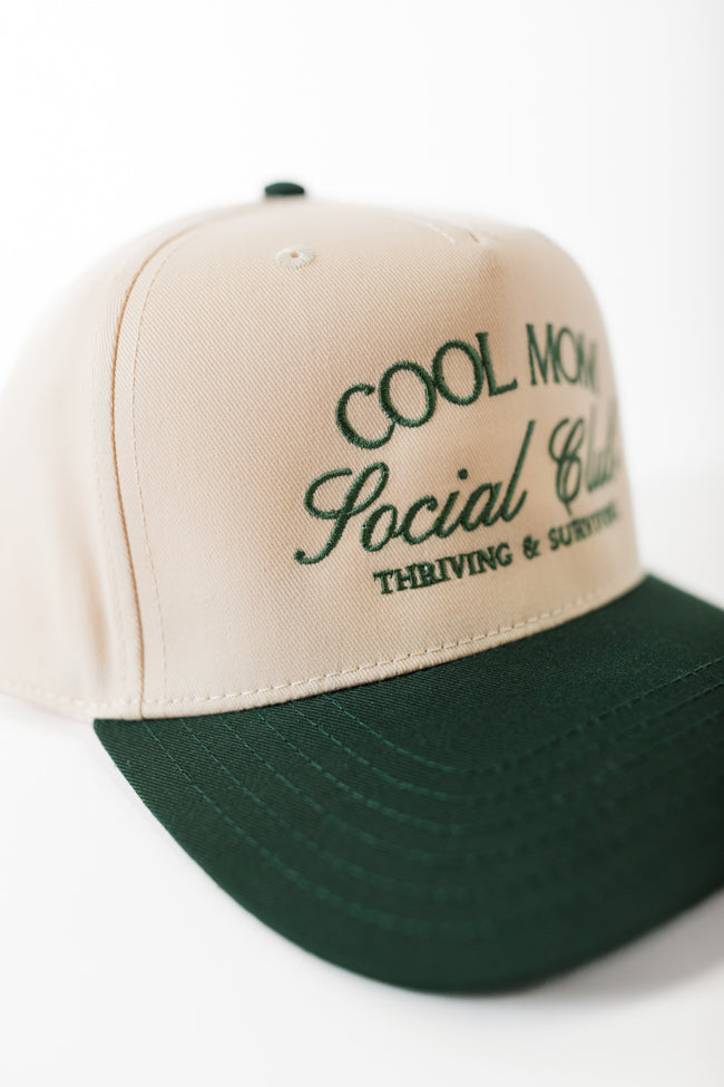 Cool Mom Social Club Dark Green and Natural Trucker Hat