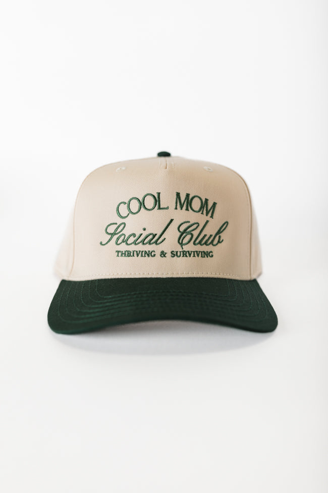 Cool Mom Social Club Dark Green and Natural Trucker Hat